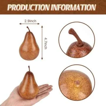 Luckforest Artificial Brown Pears - Set of 6 Realistic Decor