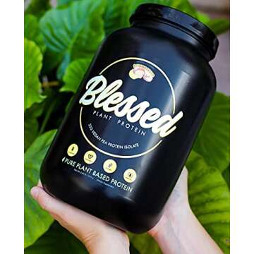 BLESSED Vegan Protein Powder - Plant Based Protein Powder Meal Replacement Protein Shake, 23g of Pea Protein Powder, Dairy Free, Gluten Free, Soy Free, No Sugar Added, 15 Servings (Banana Bread)