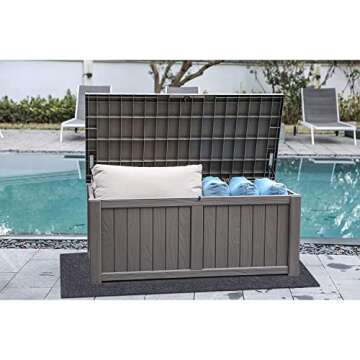 Meitola Outdoor Deck Box Mat，Waterproof and Dustproof Patio Furniture Mat—Backing Prevents Liquid Penetration，Soft Material, Outdoor Carport Mat，Non-Slip Backing，Washable (36" x 60")