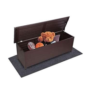 Meitola Outdoor Deck Box Mat，Waterproof and Dustproof Patio Furniture Mat—Backing Prevents Liquid Penetration，Soft Material, Outdoor Carport Mat，Non-Slip Backing，Washable (36" x 60")