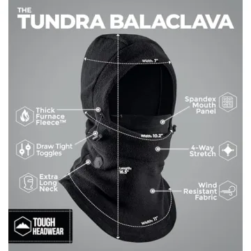 Tough Headwear Balaclava Ski Mask for Cold Weather Protection