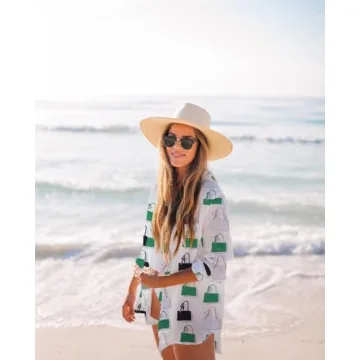 Zoye Chen Women’s Bikini Swimsuit Cover Up Button Down V Neck Shirts Long Sleeve Blouse Beachwear Bathing Suit