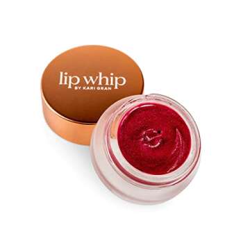Kari Gran Lip Whip | Moisturizing Lip Balm with Organic Oils | Clear Glossy Sheen + Peppermint | Rich Buttery Texture, Hydrates & Protects | Non-GMO, Organic Ingredients, Made in USA (Suji Red)