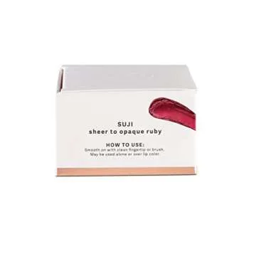 Kari Gran Lip Whip | Moisturizing Lip Balm with Organic Oils | Clear Glossy Sheen + Peppermint | Rich Buttery Texture, Hydrates & Protects | Non-GMO, Organic Ingredients, Made in USA (Suji Red)