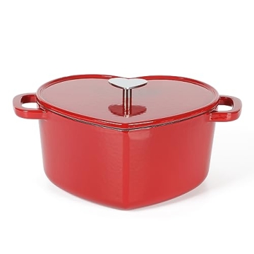 Martha Stewart Heart Shaped Cast Iron Dutch Oven - Red