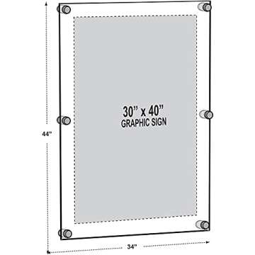 Azar Displays Floating Acrylic Wall Frame - Modern Clear Display for Art and Photos