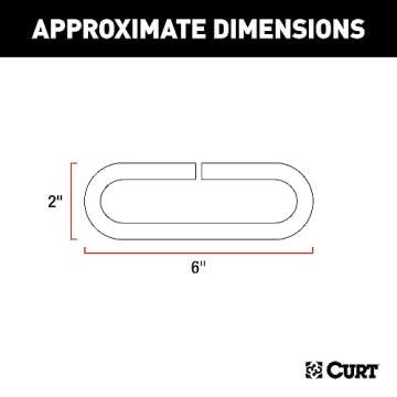 CURT 49950 Weld-On Raw Steel Safety Chain Loop, 10,000 lbs
