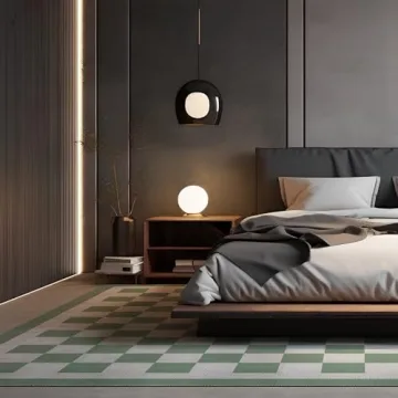 Washable Checkered Rug for Kids and Family