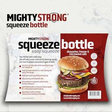 MIGHTY STRONG 16 OZ Squeeze Bottles for Sauces