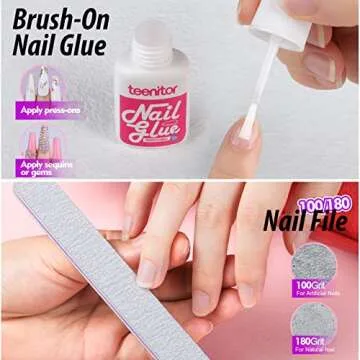 Teenitor Clear Coffin Nail Tips Set - 600pcs Press-On Nails