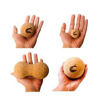 Aquanimous Cork Massage Balls Natural Firm Ultra-Light Eco-Friendly Fascia Massage Balls with Travel...