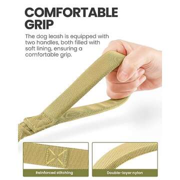 OutdoorMaster Bungee Dog Leash, Heavy Duty Dog Leash with Shock Absorption, 2 Padded Handles Trainin...