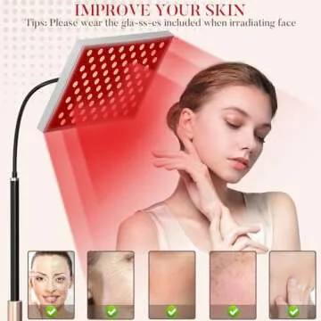Red Light Therapy for Body, Infrared Light Therapy Panel with Stand, Red Light Therapy Lamp, 660nm D...