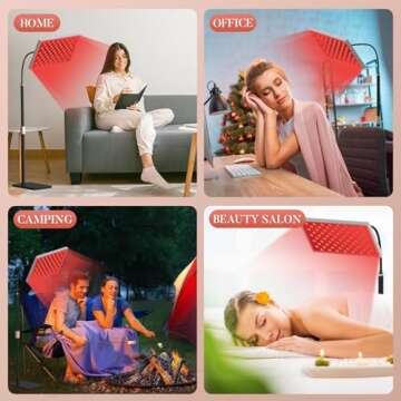 Red Light Therapy for Body, Infrared Light Therapy Panel with Stand, Red Light Therapy Lamp, 660nm Deed Red Light and 850nm Near Infrared LED Red Light Therapy Device at Home for Face and Body