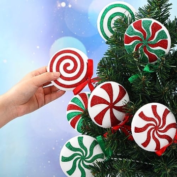 Wettarn 10 Pcs Lollipop Candy Christmas Tree Picks