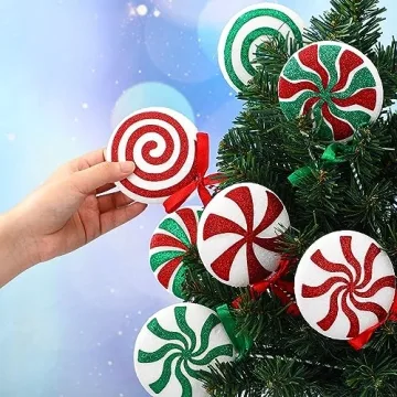 Wettarn 10 Pcs Lollipop Candy Christmas Tree Picks
