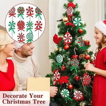 Wettarn 10 Pcs Lollipop Candy Christmas Tree Picks