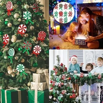 Wettarn 10 Pcs Lollipop Candy Christmas Tree Picks