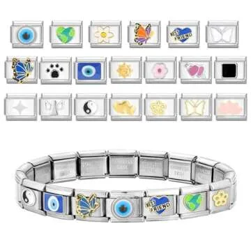 Stunning DIY ITingstere Italian Charms Bracelet Set 20 Pcs