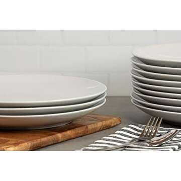 10 Strawberry Street 10.5" Catering Coupe Dinner Plate, Set of 12,White