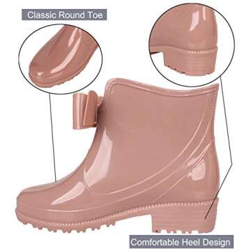 CCZZ Womens Rain Boots Anti Slip Short Rain Shoes Waterproof Rubber Work Garden Ankle Booties Black Red Blue 36-43 EU