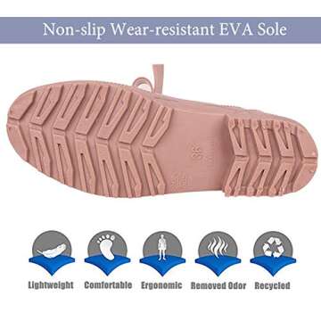 CCZZ Womens Rain Boots Anti Slip Short Rain Shoes Waterproof Rubber Work Garden Ankle Booties Black Red Blue 36-43 EU