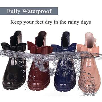 CCZZ Womens Rain Boots Anti Slip Short Rain Shoes Waterproof Rubber Work Garden Ankle Booties Black Red Blue 36-43 EU