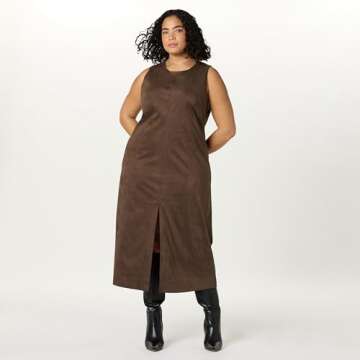 Mina Faux Suede Maxi Dress - Luxurious & Versatile