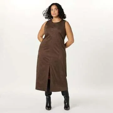 Mina Faux Suede Maxi Dress - Luxurious & Versatile