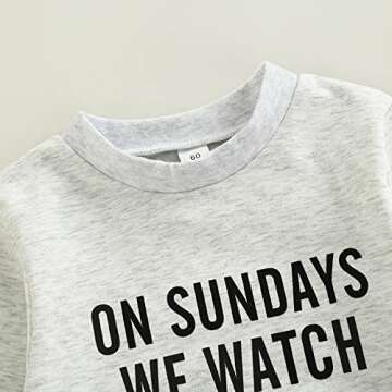 Muasaaluxi Newborn Baby Girl Boy Clothes On Sundays We Watch Football with Daddy/Mommy Sweatshirt Romper Bodysuit Fall Outfit