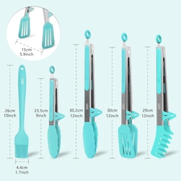 BBN Silicone Tongs Set - Versatile Kitchen Utensils Cooking