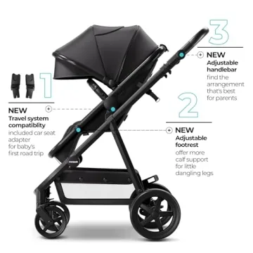 Mompush Meteor 2 Baby Stroller 2-in-1 with Bassinet Mode