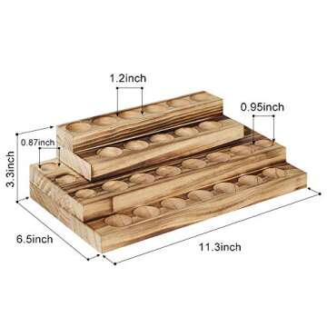 LIANTRAL Essential Oils Storage Rack, Essential Oil Organizer, 4 Tiers Essential Oils Nail Polish Display Holder for 5/10/15/20ml Bottles, Rustic Burnt Wood