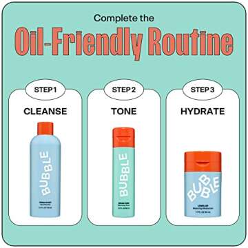 Bubble Skincare Break Even Balancing Face Toner - Gentle Exfoliating Toner & Pore Minimizer for Normal to Oily Skin Types - Skin Care Formulated with Green Tea Extract and Niacinamide (100ml)