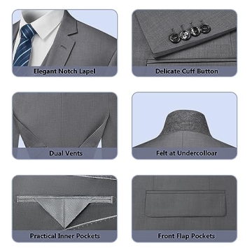 Men's Slim Fit 3-Piece Suit Set by Cooper & Nelson