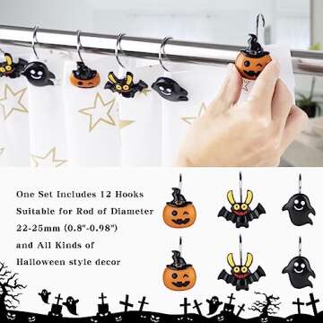 Cute Halloween Shower Hooks for Festive Bathroom Decor