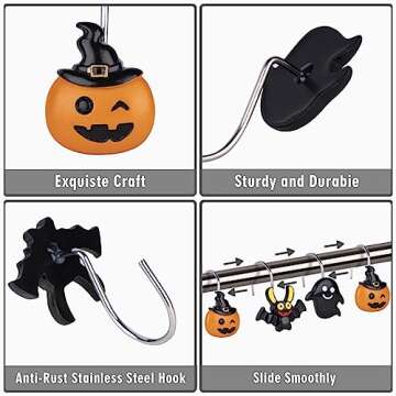 Cute Halloween Shower Hooks for Festive Bathroom Decor