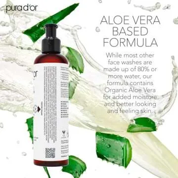 PURA D'OR 8 Oz Vitamin C Face Wash - Antioxidant Rich Facial Cleanser For Radiant Glow & Even Skin Tone - Gentle, Refreshing, Nurturing, Hydrating - Sulfate & Paraben Free - All Skin Types
