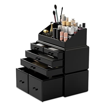 Elegant 3-Piece Makeup Organizer for Cosmetic Storage