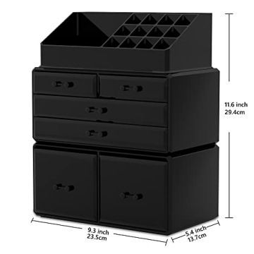 Elegant 3-Piece Makeup Organizer for Cosmetic Storage