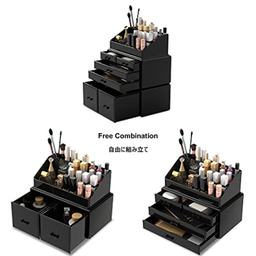 Elegant 3-Piece Makeup Organizer for Cosmetic Storage