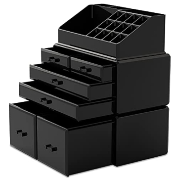 Elegant 3-Piece Makeup Organizer for Cosmetic Storage