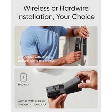 eufy Video Doorbell Camera C31, 2K FHD Battery or Hardwire Powered, Easy to Install, Quick-Release Battery, Live Video Call, 24/7 Recording, Human & Motion Detection, No Monthly Fee (Renewed)