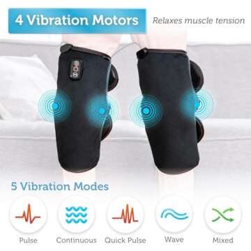 COMFIER Heated Knee Massager with Heating Pad for Knee Pain Relief,Gifts for Men Women Dad Mom,Knee Warmers Wrap, FSA or HSA Eligible,Heated Knee Pad for Men Women Seniors