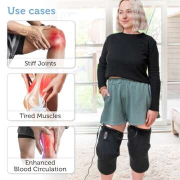 COMFIER Heated Knee Massager with Heating Pad for Knee Pain Relief,Gifts for Men Women Dad Mom,Knee Warmers Wrap, FSA or HSA Eligible,Heated Knee Pad for Men Women Seniors