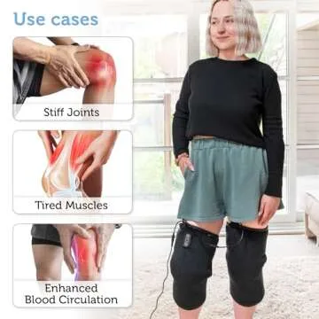 COMFIER Heated Knee Massager with Heating Pad for Knee Pain Relief,Gifts for Men Women Dad Mom,Knee Warmers Wrap, FSA or HSA Eligible,Heated Knee Pad for Men Women Seniors