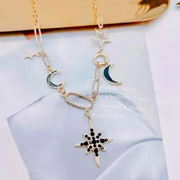 Paperclip Necklace Gold Protection Necklace, Handmade Evil Eye Jewelry For Women, Eye Necklace Ojo Turco Pendant Luck Amulet, Third Eye Necklace Birthday Gift For Her, Zinc, Cubic Zirconia