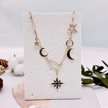 Paperclip Necklace Gold Protection Necklace, Handmade Evil Eye Jewelry For Women, Eye Necklace Ojo Turco Pendant Luck Amulet, Third Eye Necklace Birthday Gift For Her, Zinc, Cubic Zirconia