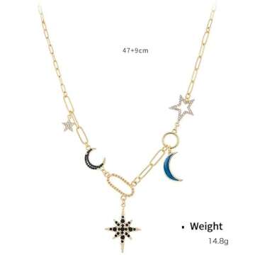 Paperclip Necklace Gold Protection Necklace, Handmade Evil Eye Jewelry For Women, Eye Necklace Ojo Turco Pendant Luck Amulet, Third Eye Necklace Birthday Gift For Her, Zinc, Cubic Zirconia