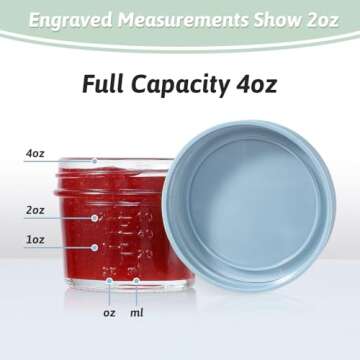 VITEVER 8 Pack Glass Baby Food Storage Containers, 4 oz Baby Food Jars with Plastic Lids, Small Baby Food Maker, Reusable Infant Freezer Container, Microwave, Dishwasher & Freezer Safe, BPA Free